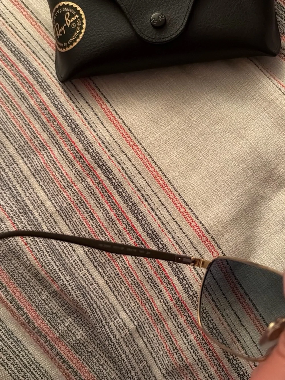 Ray-Ban Gold Frame Sunglasses with Blue Lenses